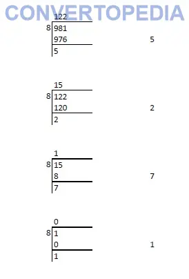 Example Decimal TO octal conversion